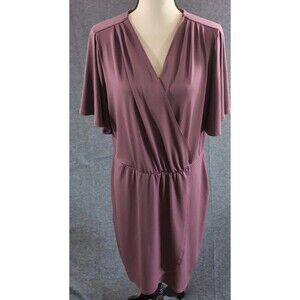 Maurice's 24/7s Dress Short Sleeve Wrap Style Mauve Color Womans Size XL